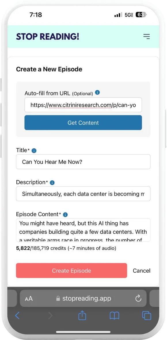 Make a podcast from any article online